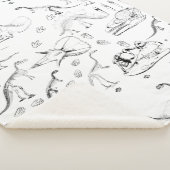 Dinosaur Fossil Botten Patroon Sherpa Deken (3/4)