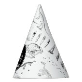 Dinosaur Fossil Botten Pattern Birthday Age Feesthoedjes (Rechts)