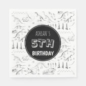 Dinosaur Fossil Botten Pattern Birthday Age Servet (Voorkant)