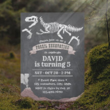 Dinosaur Fossil Excavation Chalkboard Birthday