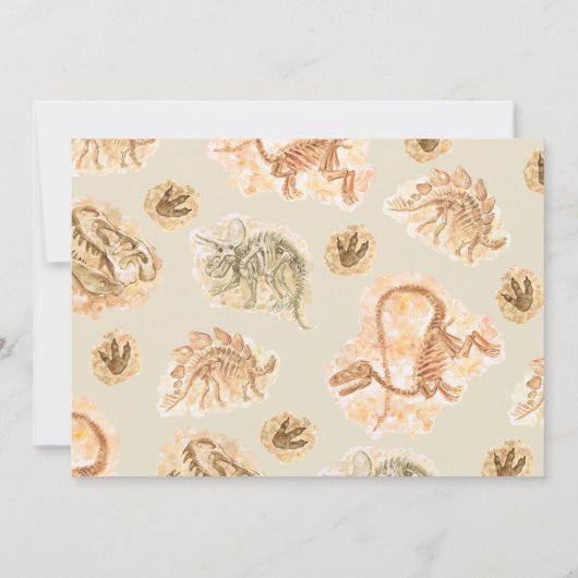 Dinosaur Fossil Invitation Anniversaire (Dos)