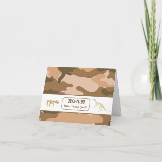 Dinosaur Fossil Realistic Dank u opmerking Bedankkaart (Voorkant)