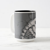 Dinosaur Fossil Tweekleurige Koffiemok (Voorkant links)