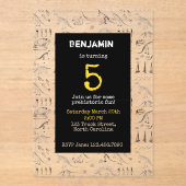 Dinosaur Fossils Pattern Kids Birthday Invitation Acryl Uitnodigingen (Voorkant)