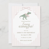Dinosaur Fourth Birthday Invitation (Devant)