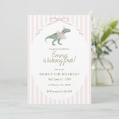 Dinosaur Fourth Birthday Invitation (Debout devant)