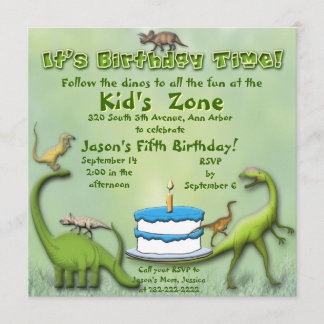 Dinosaur Friends Birthday Uitnodiging