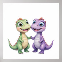 Dinosaur Friends - Nursery Wall Art Set voor baby'