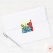 Dinosaur Friends Vierkante Sticker (Envelop)