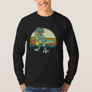 Dinosaur Frolf Player T Rex Golfer Dino Retro Dis T-shirt