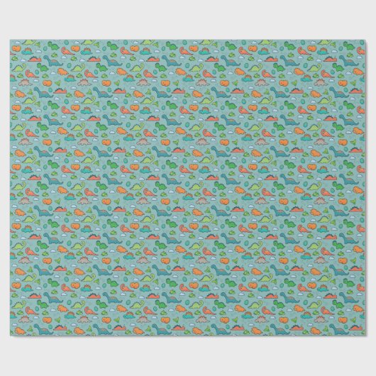 Dinosaur Fun Cadeaupapier (Vlak)