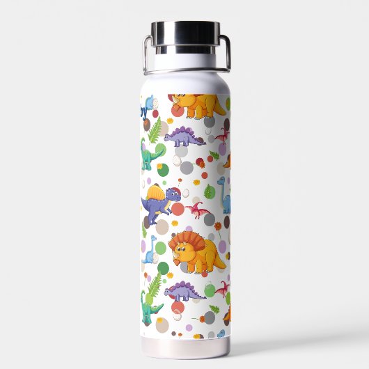 Dinosaur Fun Persoonlijke naam Duurzaam Waterfles (Achterkant)