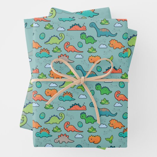 Dinosaur Fun Wrapping Feuilles de papier (En situation)