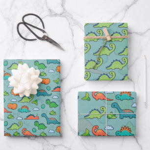 Dinosaur Fun Wrapping Feuilles de papier