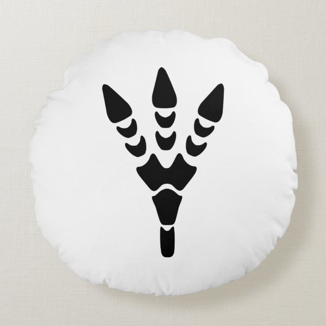 Dinosaur - geïsoleerde voetafdruk rond kussen (Voorkant)