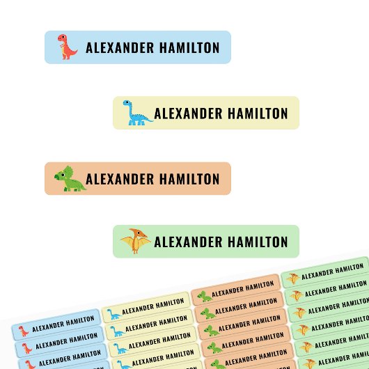 Dinosaur Gepersonaliseerde Kinder benaming School  Labels