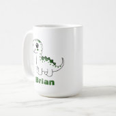 Dinosaur Gepersonaliseerde Naam Grappig Leuk Koffiemok (Voorkant links)