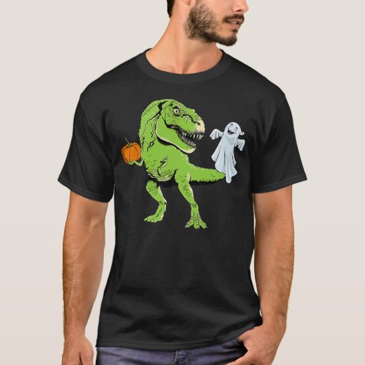 Dinosaur Ghost Lazy Halloween Costume Funny T-Rex  T-shirt (Voorkant)