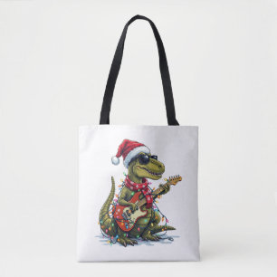 Dinosaur Gitaar Speler Xmas Draagtas
