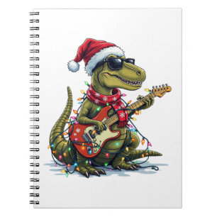 Dinosaur Gitaar Speler Xmas Notitieboek