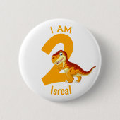 Dinosaur Gold Ronde Button 5,7 Cm (Voorkant)