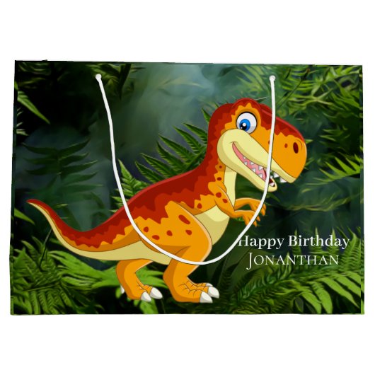 Dinosaur Gold T Rex Groot Cadeauzakje (Achterkant)