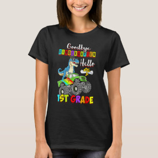 Dinosaur Goodbye Kindergarten Back To School Hello T-shirt