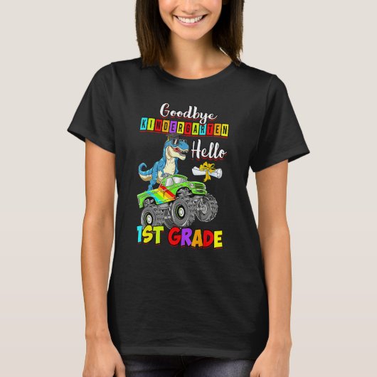 Dinosaur Goodbye Kindergarten Back To School Hello T-shirt (Voorkant)