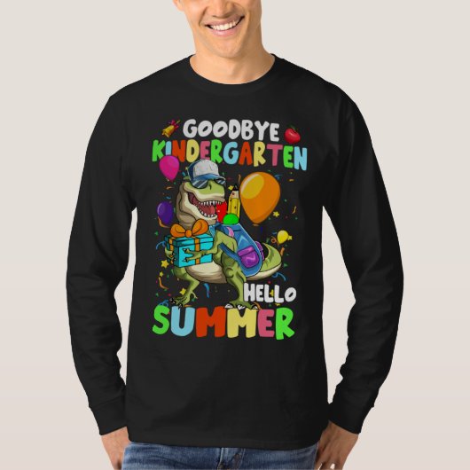 Dinosaur Goodbye Kindergarten Hello Summer Graduat T-shirt (Voorkant)