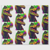 Dinosaur Green Birthday Kinder Cadeaupapier (Vlak)