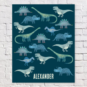 Dinosaur Green Personalized Poster
