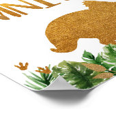 Dinosaur Greenery Gold Omnivores Birthday Sign Poster (Hoek)