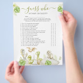 Dinosaur 'Guess Who' Baby shower spel Flyer (Hand)