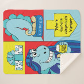 Dinosaur Hanukkah Sherpa Blanket/Medium Deken (Voorkant (horizontaal))