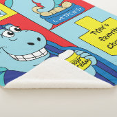 Dinosaur Hanukkah Sherpa Blanket/Medium Sherpa Deken (3/4)