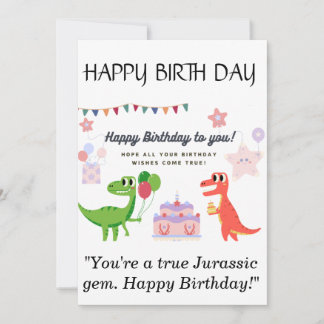 Dinosaur Happy Birthday Kaart