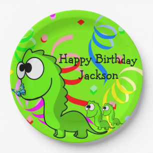 Dinosaur Happy Birthday Paper Borden Papieren Bordje