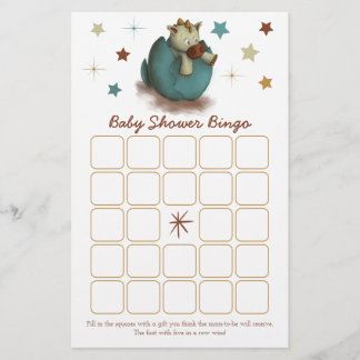 Dinosaur Hatching Neutral Baby shower Bingo Kaart