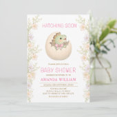 Dinosaur Hatching Soon Baby Shower Invitation (Debout devant)