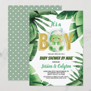 Dinosaur Het is een Baby shower van een jongen per Kaart