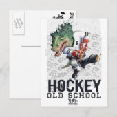 Dinosaur Hockey Slash Gear Briefkaart (Voorkant / Achterkant)