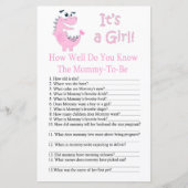 Dinosaur Hoe goed ken je het baby shower spel? (Voorkant)