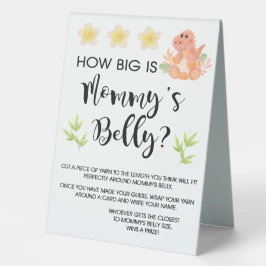 Dinosaur Hoe groot is het mammie Belly Table Sign