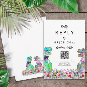 Dinosaur Huwelijkswebsite Antwoord QR Code RSVP Ka