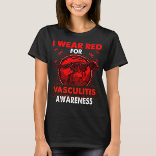 Dinosaur I Draag Red voor VASCULITIS Awareness T-shirt