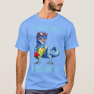 Dinosaur I Steal Hearts Autism Awareness Valentijn T-shirt