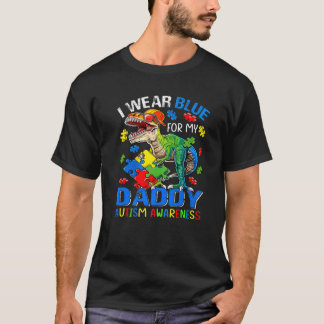 Dinosaur ik Draag blauw voor mijn papa autisme T-shirt