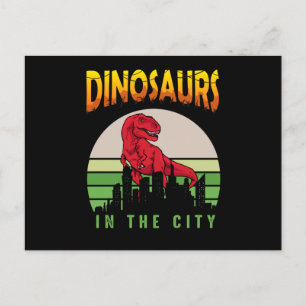 Dinosaur in de Stad   Dinosaur Design Briefkaart
