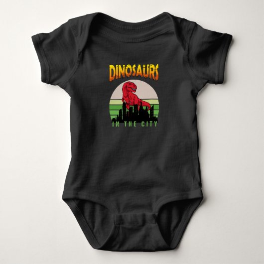 Dinosaur in de Stad | Dinosaur Design Romper (Voorkant)