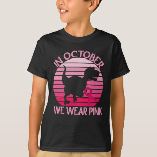 Dinosaur in oktober Draag we roze borstkanker T-shirt